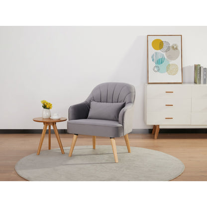 Keira Accent Sofa Arm Chair Fabric Uplholstered Lounge Couch - Mid Grey - Cosy Abode