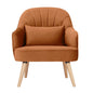 Keira Accent Sofa Arm Chair Fabric Uplholstered Lounge Couch - Orange - Cosy Abode