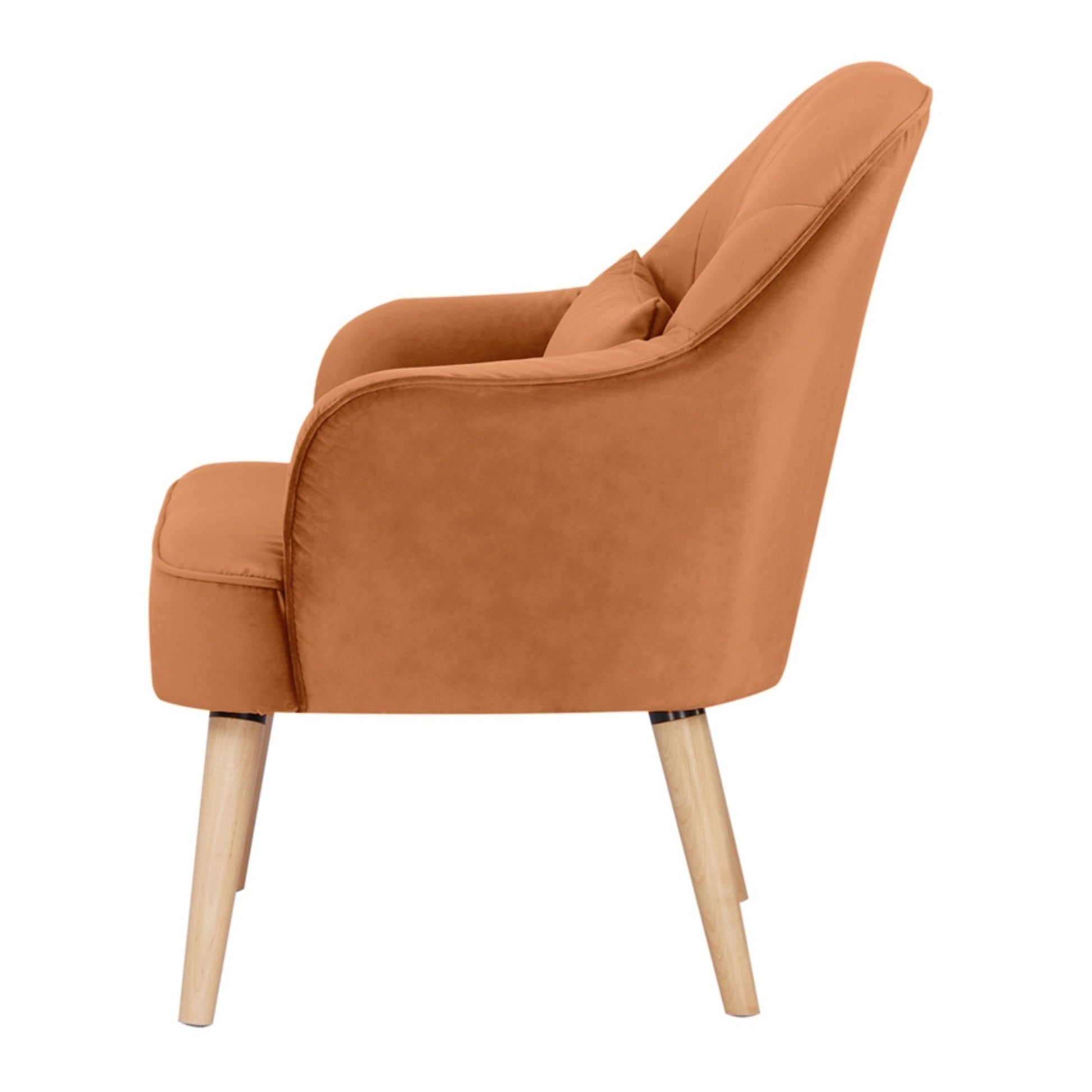 Keira Accent Sofa Arm Chair Fabric Uplholstered Lounge Couch - Orange - Cosy Abode