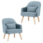 Keira Set of 2 Accent Sofa Arm Chair Fabric Uplholstered Lounge - Light Blue - Cosy Abode