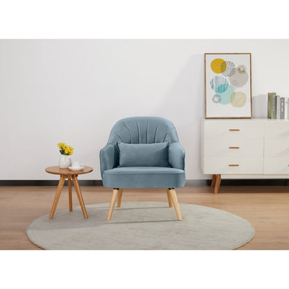 Keira Set of 2 Accent Sofa Arm Chair Fabric Uplholstered Lounge - Light Blue - Cosy Abode