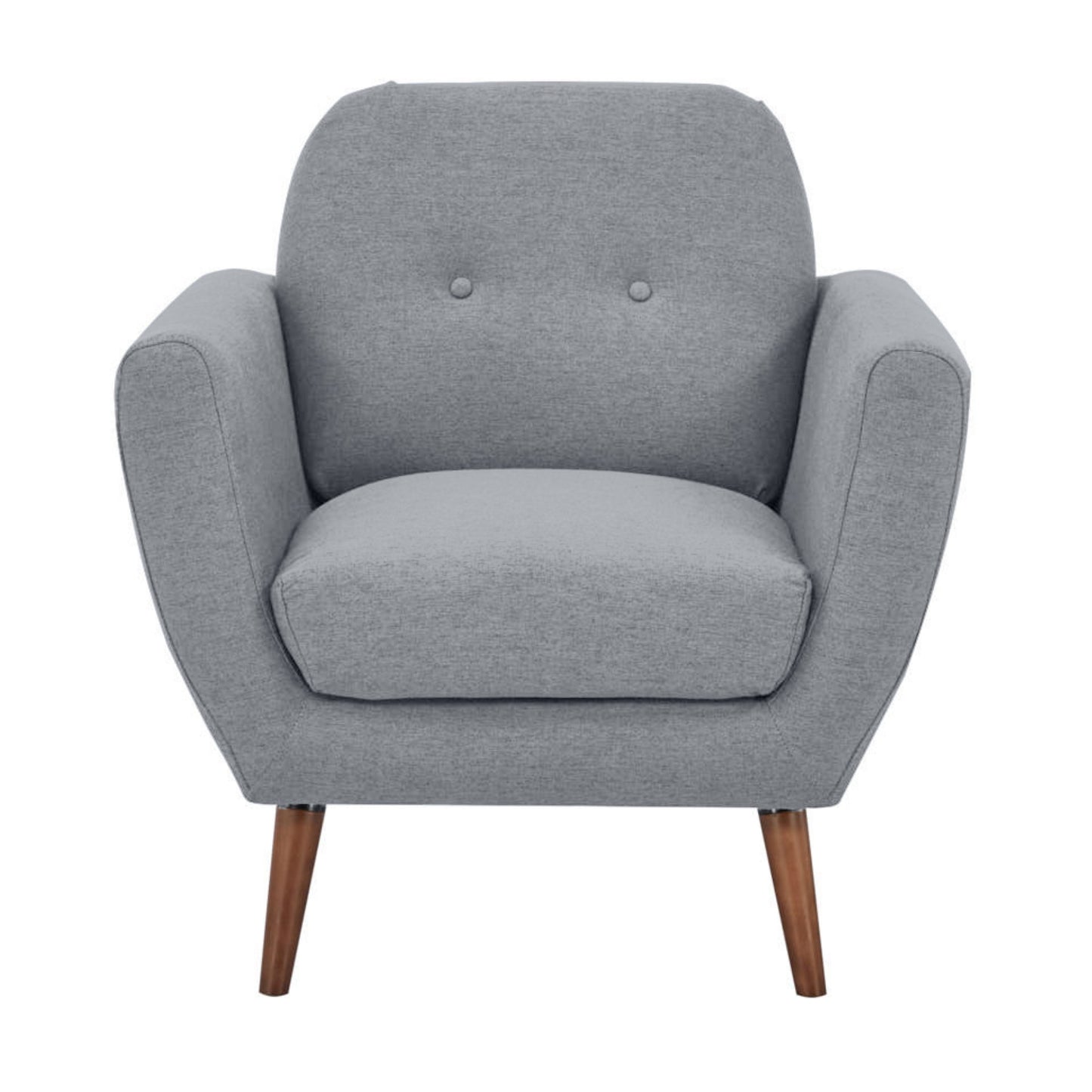 Lilliana 1 Seater Sofa Arm Chair Fabric Uplholstered Lounge Couch - Light Grey - Cosy Abode