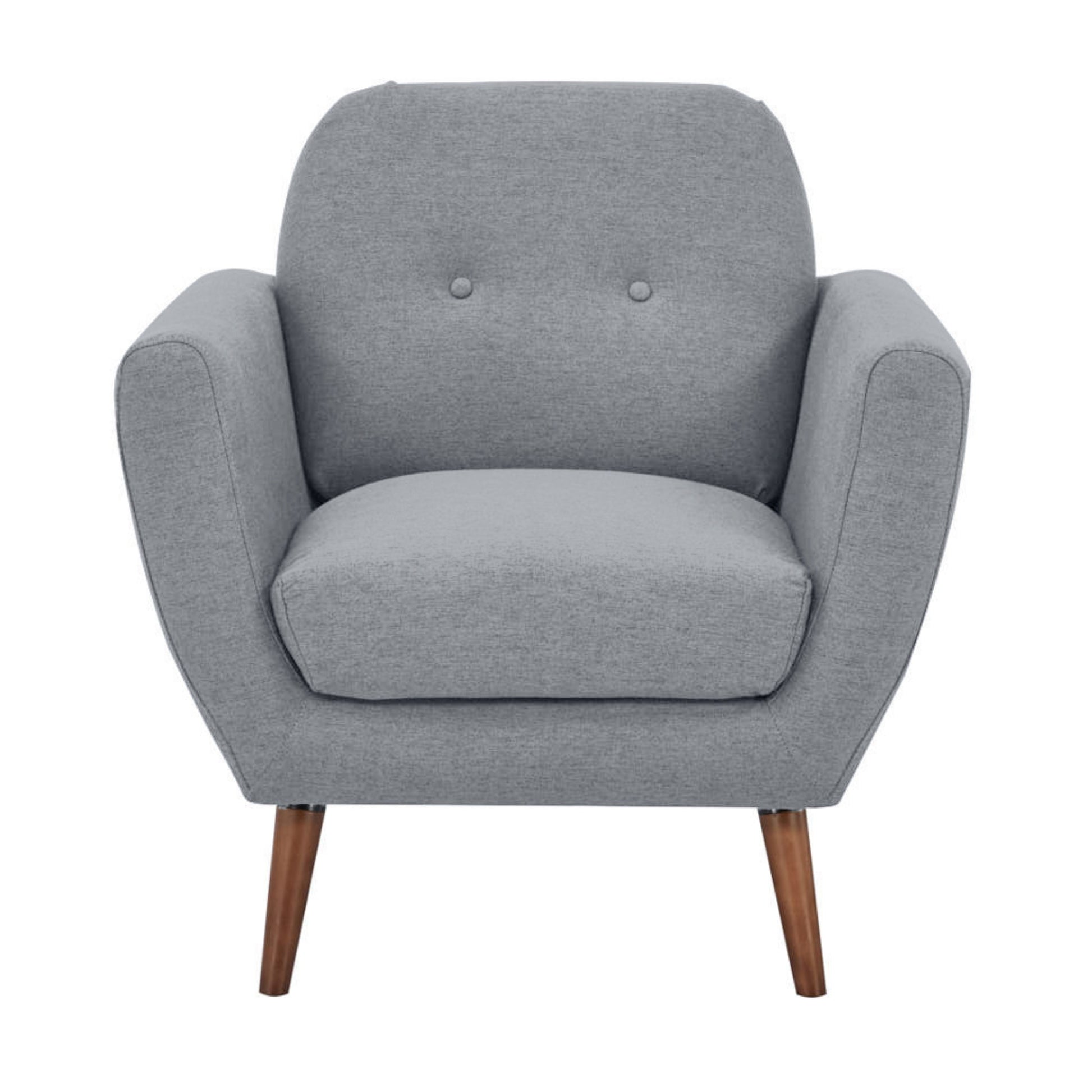 Lilliana 1 Seater Sofa Arm Chair Fabric Uplholstered Lounge Couch - Light Grey - Cosy Abode