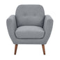 Lilliana 1 Seater Sofa Arm Chair Fabric Uplholstered Lounge Couch - Light Grey - Cosy Abode
