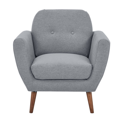 Lilliana Set of 2 Sofa Arm Chair Fabric Uplholstered Lounge Couch - Light Grey - Cosy Abode