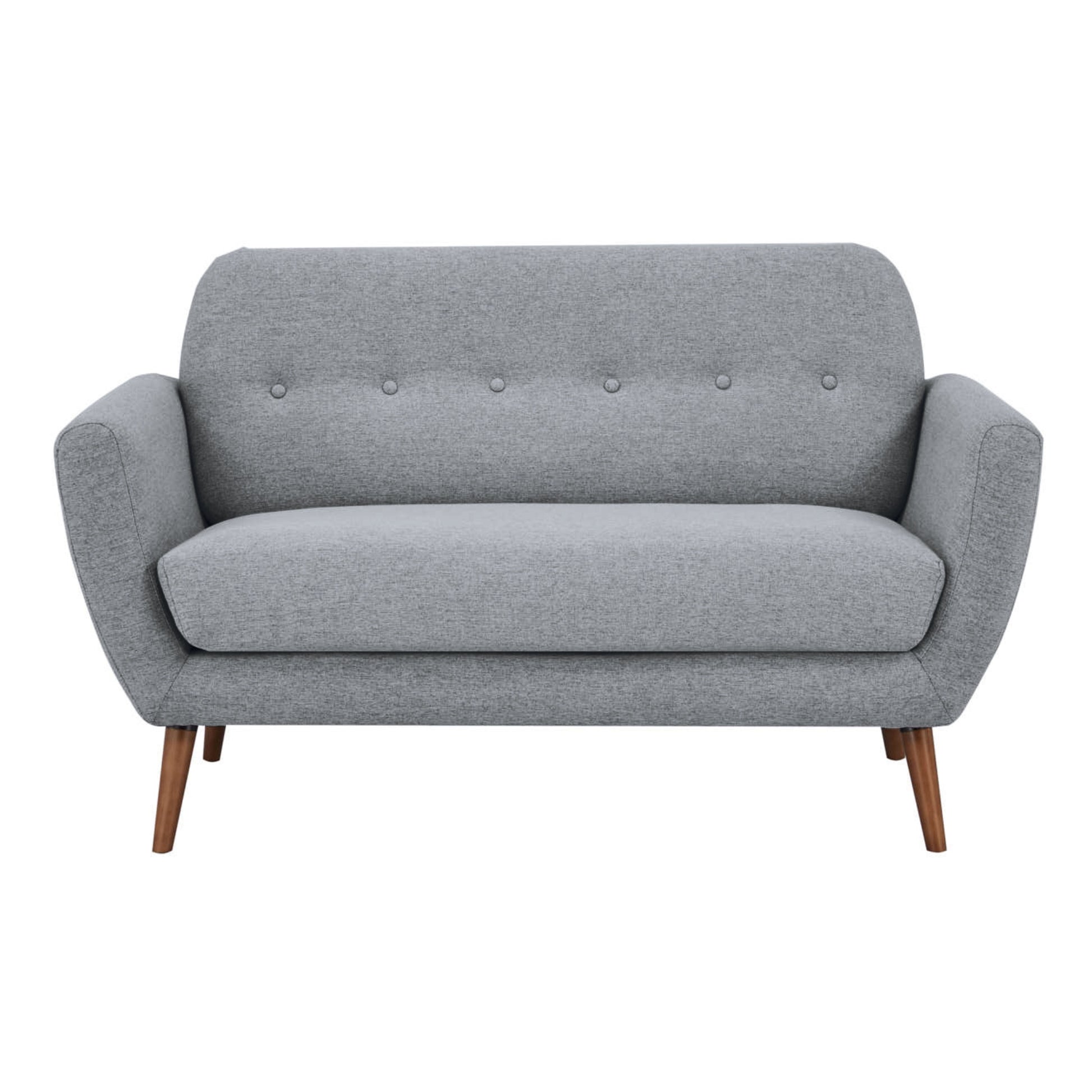 Lilliana 2 Seater Sofa Fabric Uplholstered Lounge Couch - Light Grey - Cosy Abode