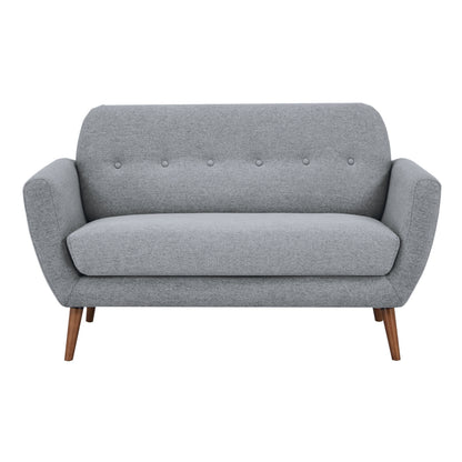 Lilliana 2 Seater Sofa Fabric Uplholstered Lounge Couch - Light Grey - Cosy Abode
