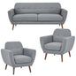 Lilliana 3 + 1 + 1 Seater Sofa Fabric Uplholstered Lounge Couch - Light Grey - Cosy Abode