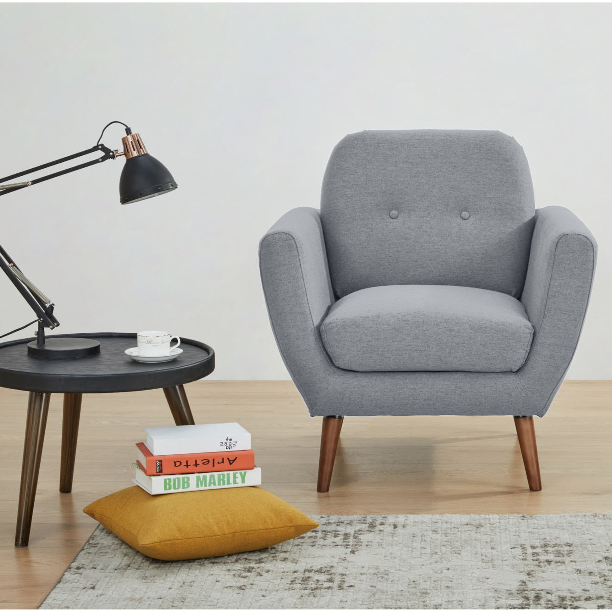 Lilliana 3 + 1 + 1 Seater Sofa Fabric Uplholstered Lounge Couch - Light Grey - Cosy Abode