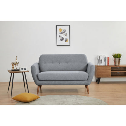 Lilliana 3 + 2 Seater Sofa Fabric Uplholstered Lounge Couch - Light Grey - Cosy Abode