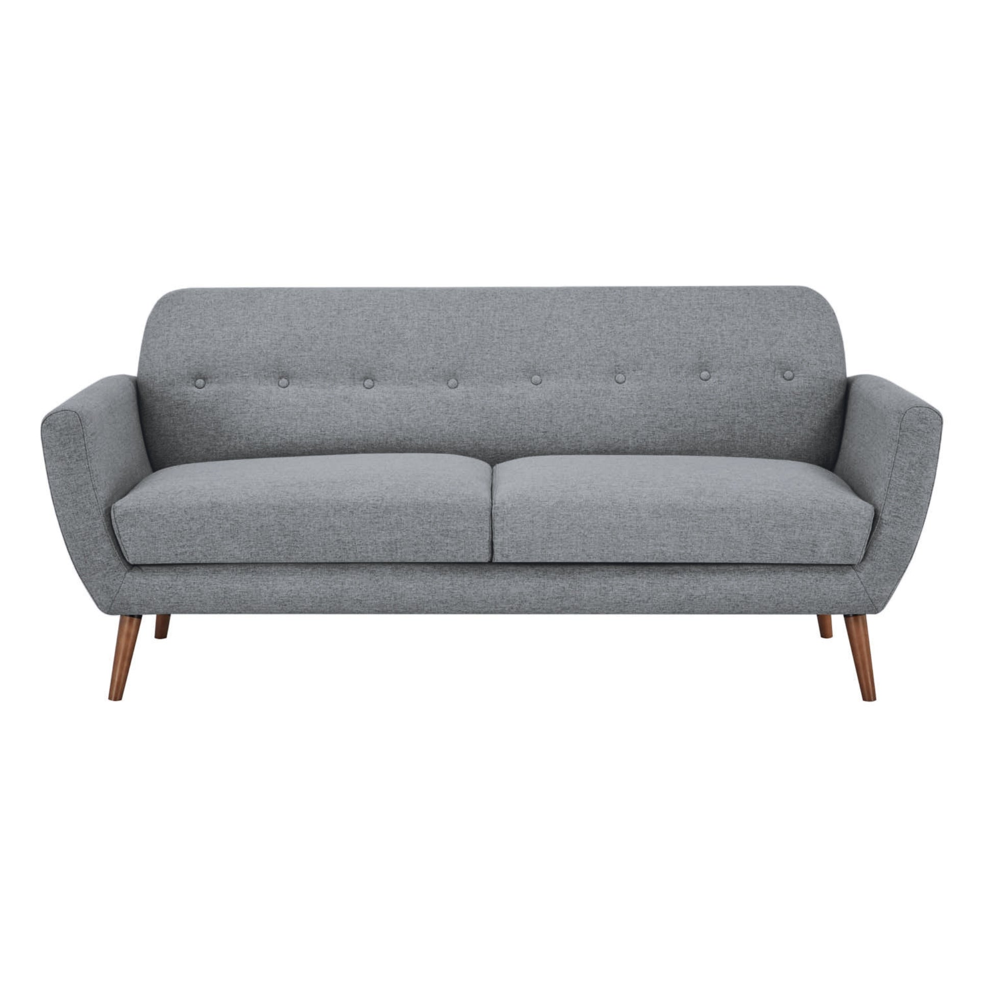 Lilliana 3 Seater Sofa Fabric Uplholstered Lounge Couch - Light Grey - Cosy Abode