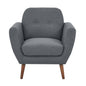 Lilliana 1 Seater Sofa Arm Chair Fabric Uplholstered Lounge Couch - Dark Grey - Cosy Abode