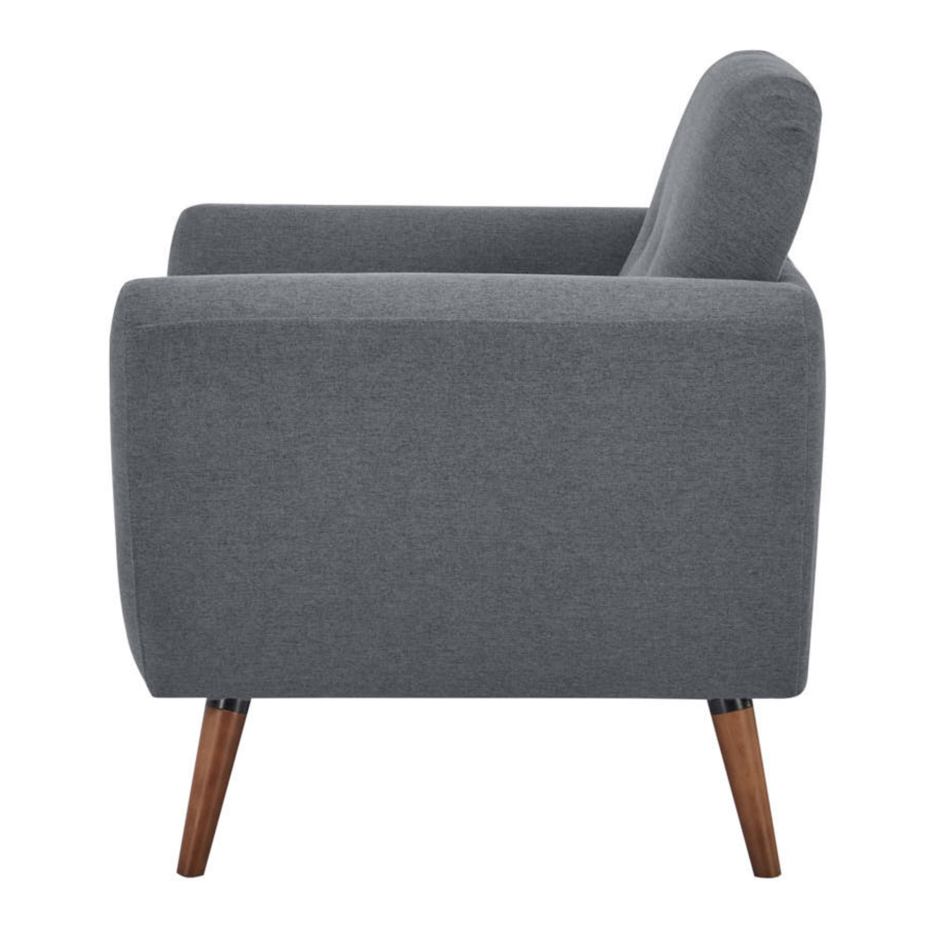 Lilliana 1 Seater Sofa Arm Chair Fabric Uplholstered Lounge Couch - Dark Grey - Cosy Abode