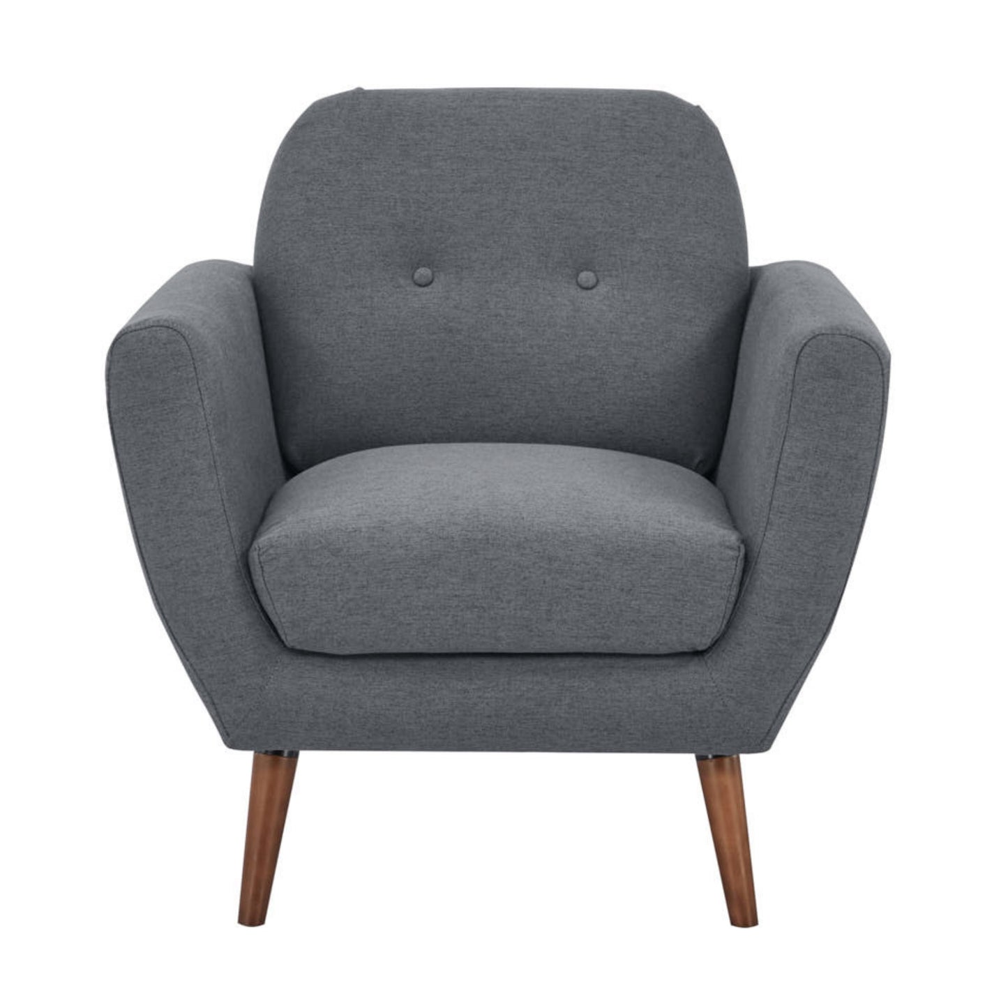 Lilliana Set of 2 Sofa Arm Chair Fabric Uplholstered Lounge Couch - Dark Grey - Cosy Abode