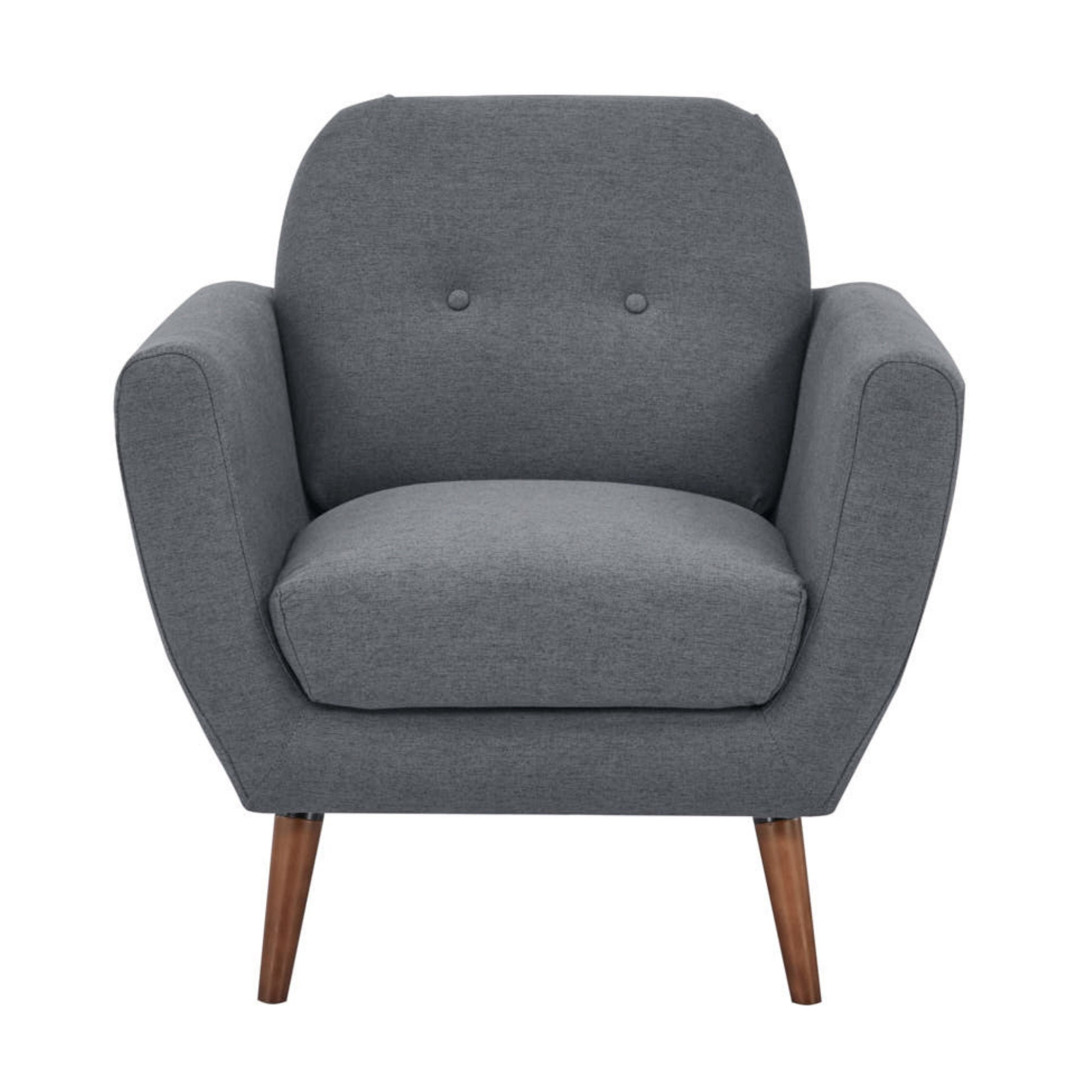 Lilliana Set of 2 Sofa Arm Chair Fabric Uplholstered Lounge Couch - Dark Grey - Cosy Abode