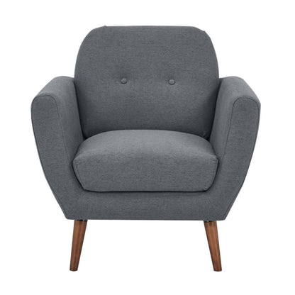 Lilliana Set of 2 Sofa Arm Chair Fabric Uplholstered Lounge Couch - Dark Grey - Cosy Abode