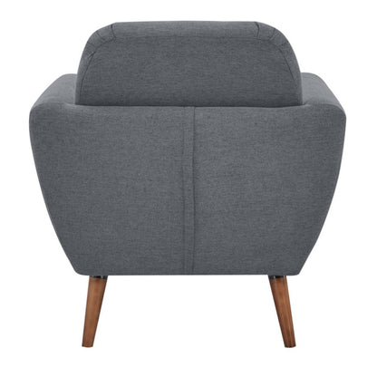 Lilliana Set of 2 Sofa Arm Chair Fabric Uplholstered Lounge Couch - Dark Grey - Cosy Abode
