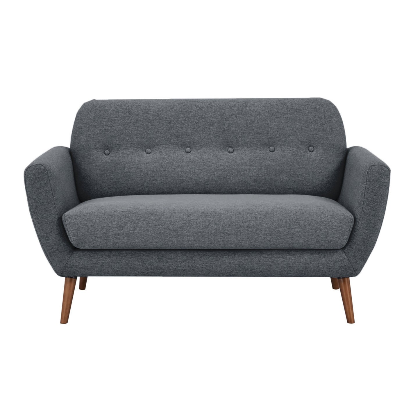 Lilliana 2 Seater Sofa Fabric Uplholstered Lounge Couch - Dark Grey - Cosy Abode