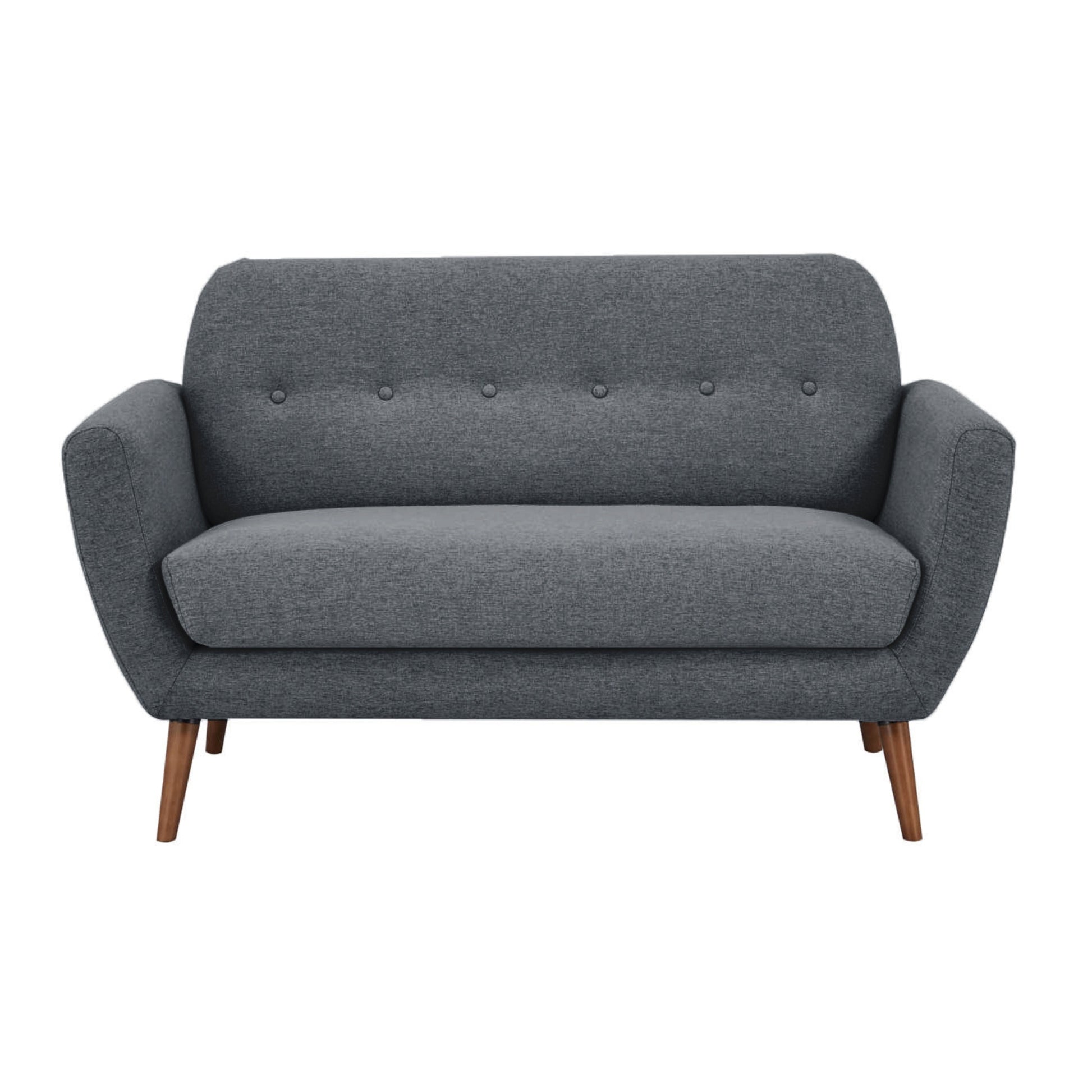 Lilliana 2 Seater Sofa Fabric Uplholstered Lounge Couch - Dark Grey - Cosy Abode