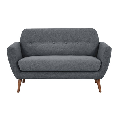 Lilliana 2 Seater Sofa Fabric Uplholstered Lounge Couch - Dark Grey - Cosy Abode