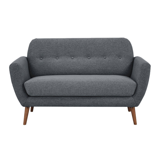 Lilliana 2 Seater Sofa Fabric Uplholstered Lounge Couch - Dark Grey - Cosy Abode