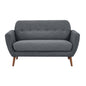Lilliana 2 Seater Sofa Fabric Uplholstered Lounge Couch - Dark Grey - Cosy Abode