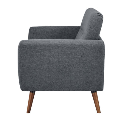 Lilliana 2 Seater Sofa Fabric Uplholstered Lounge Couch - Dark Grey - Cosy Abode