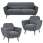 Lilliana 3 + 1 + 1 Seater Sofa Fabric Uplholstered Lounge Couch - Dark Grey - Cosy Abode