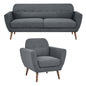 Lilliana 3 + 1 Seater Sofa Fabric Uplholstered Lounge Couch - Dark Grey - Cosy Abode