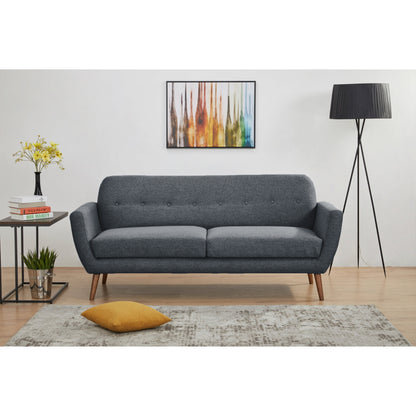 Lilliana 3 + 2 Seater Sofa Fabric Uplholstered Lounge Couch - Dark Grey - Cosy Abode