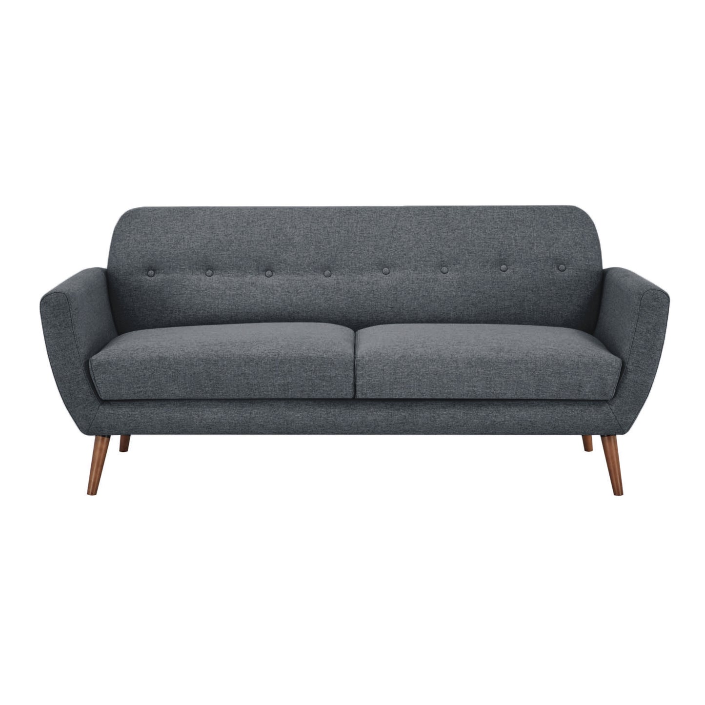 Lilliana 3 Seater Sofa Fabric Uplholstered Lounge Couch - Dark Grey - Cosy Abode