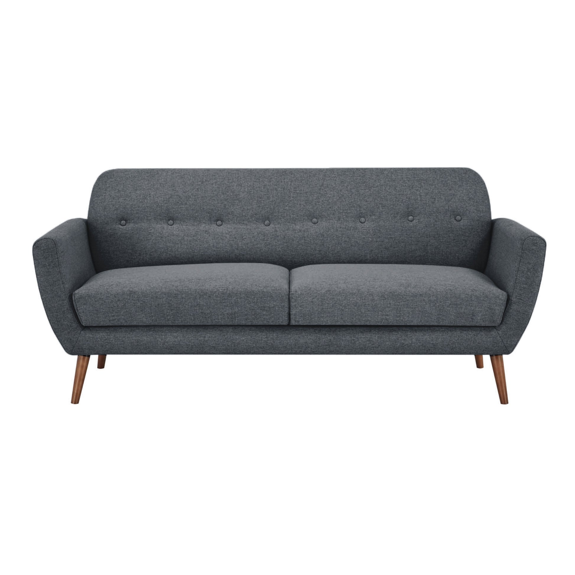 Lilliana 3 Seater Sofa Fabric Uplholstered Lounge Couch - Dark Grey - Cosy Abode