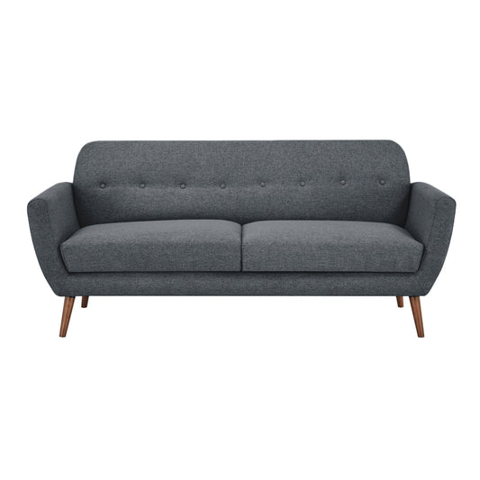 Lilliana 3 Seater Sofa Fabric Uplholstered Lounge Couch - Dark Grey - Cosy Abode