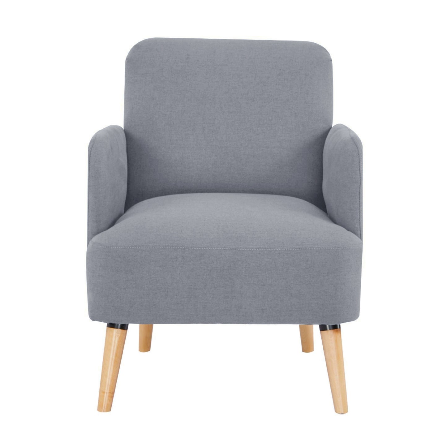 Brianna 1 Seater Sofa Arm Chair Fabric Uplholstered Lounge Couch - Light Grey - Cosy Abode