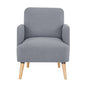 Brianna 1 Seater Sofa Arm Chair Fabric Uplholstered Lounge Couch - Light Grey - Cosy Abode