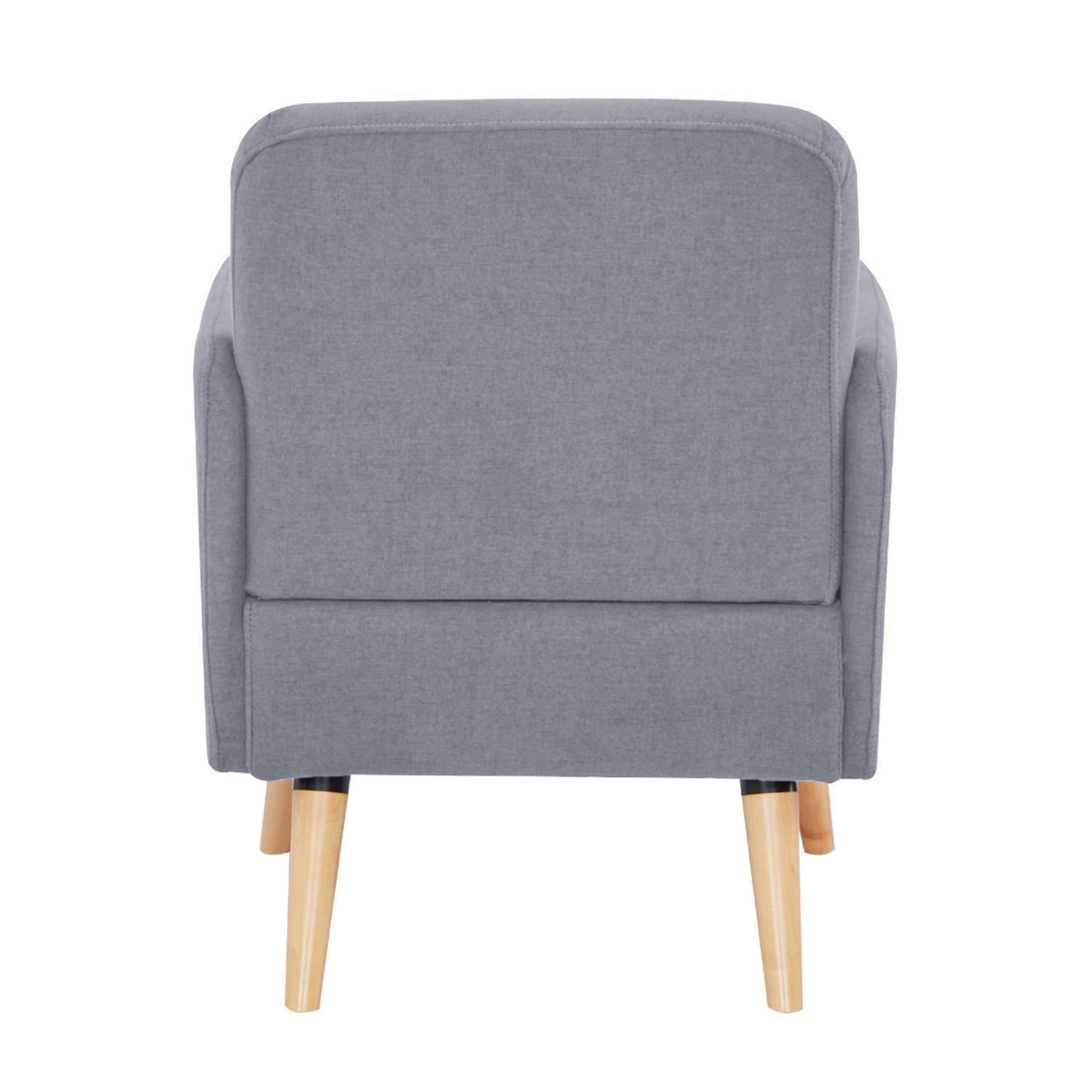 Brianna 1 Seater Sofa Arm Chair Fabric Uplholstered Lounge Couch - Light Grey - Cosy Abode