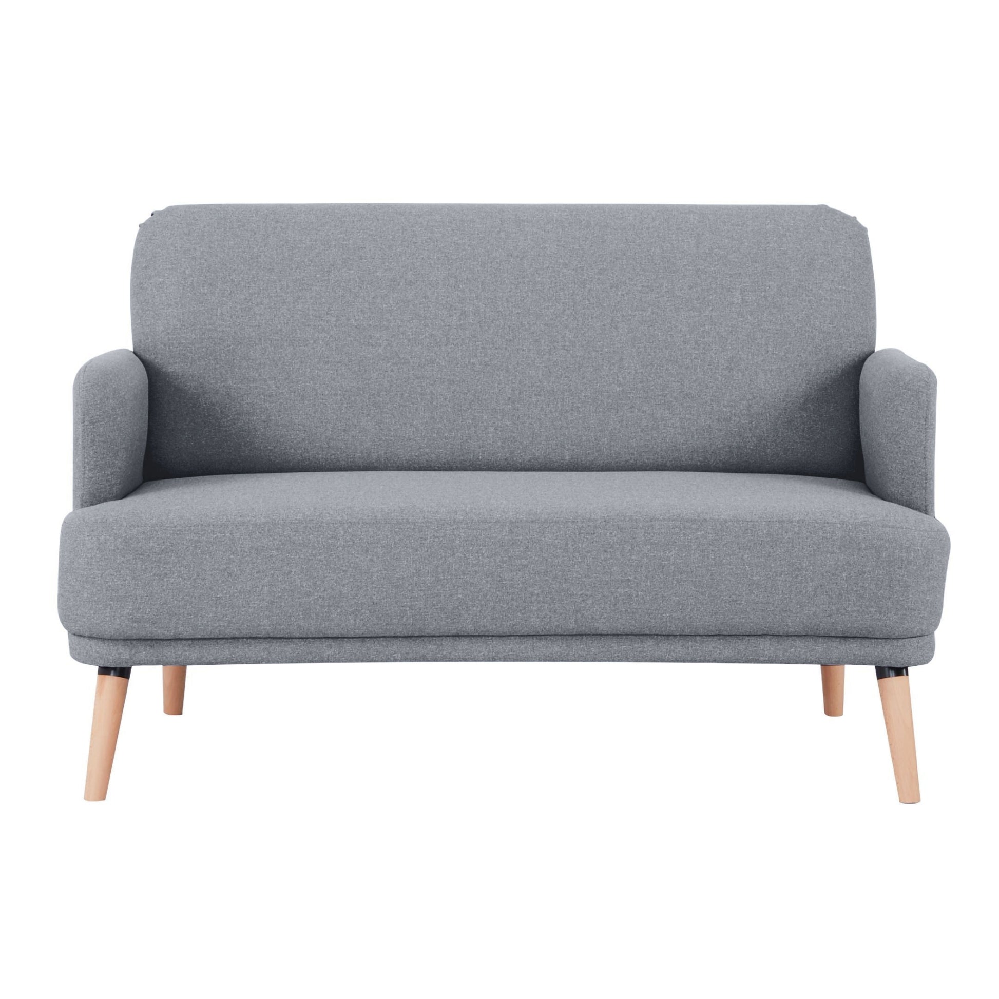 Brianna 2 Seater Sofa Fabric Uplholstered Lounge Couch - Light Grey - Cosy Abode
