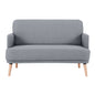 Brianna 2 Seater Sofa Fabric Uplholstered Lounge Couch - Light Grey - Cosy Abode