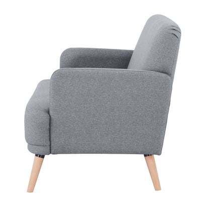 Brianna 2 Seater Sofa Fabric Uplholstered Lounge Couch - Light Grey - Cosy Abode