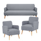 Brianna 3 + 1 + 1 Seater Sofa Fabric Uplholstered Lounge Couch - Light Grey - Cosy Abode
