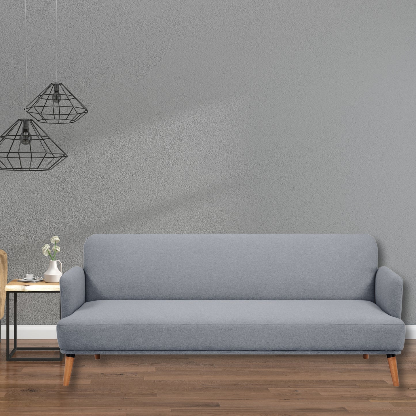 Brianna 3 + 1 + 1 Seater Sofa Fabric Uplholstered Lounge Couch - Light Grey - Cosy Abode