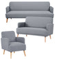 Brianna 3 + 2 + 1 Seater Sofa Fabric Uplholstered Lounge Couch - Light Grey - Cosy Abode