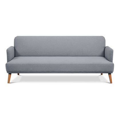 Brianna 3 Seater Sofa Bed Fabric Uplholstered Lounge Couch - Light Grey - Cosy Abode