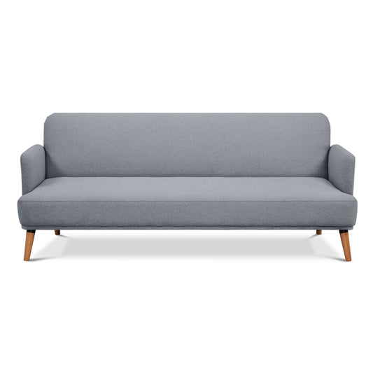 Brianna 3 Seater Sofa Bed Fabric Uplholstered Lounge Couch - Light Grey - Cosy Abode