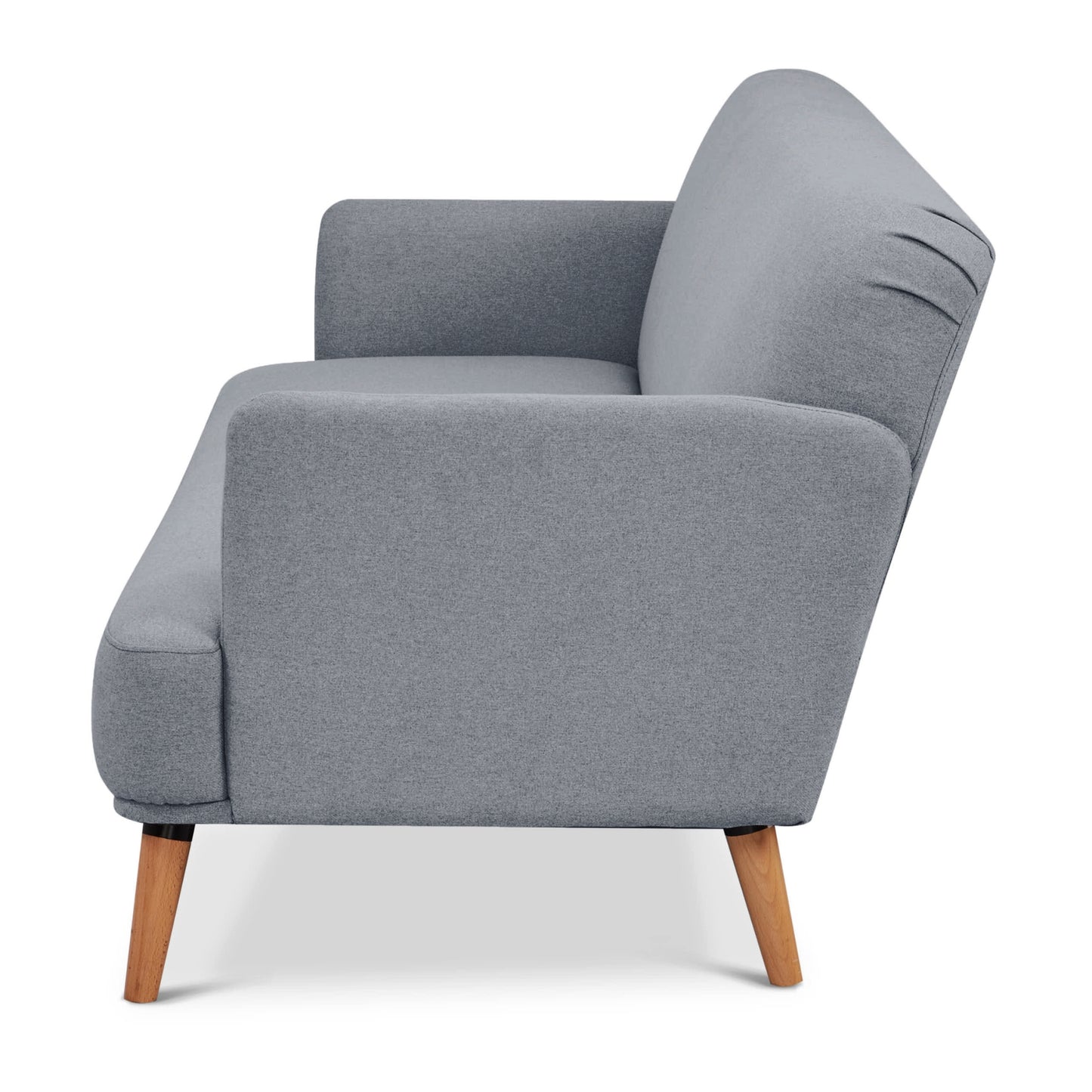 Brianna 3 Seater Sofa Bed Fabric Uplholstered Lounge Couch - Light Grey - Cosy Abode