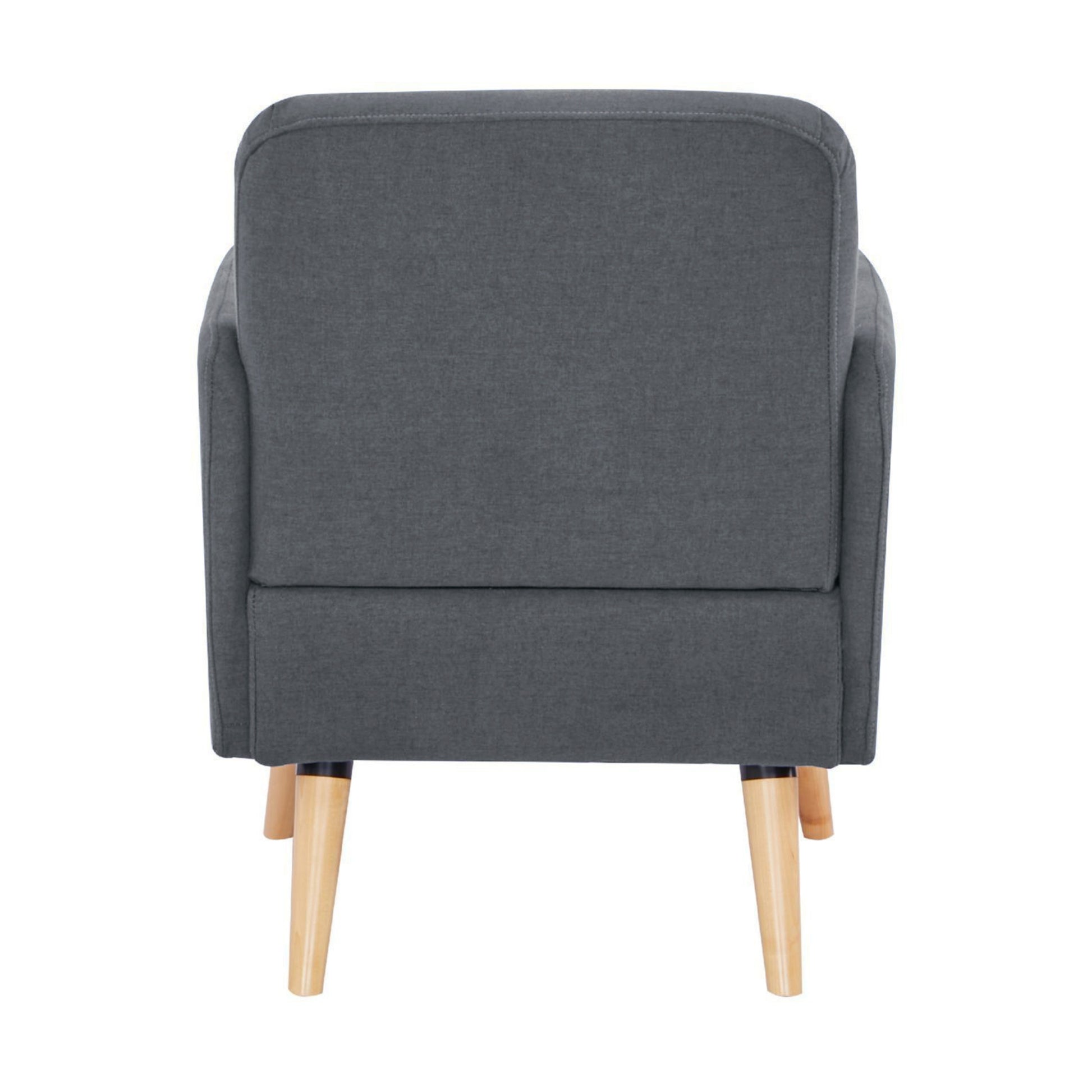 Brianna 1 Seater Sofa Arm Chair Fabric Uplholstered Lounge Couch - Dark Grey - Cosy Abode