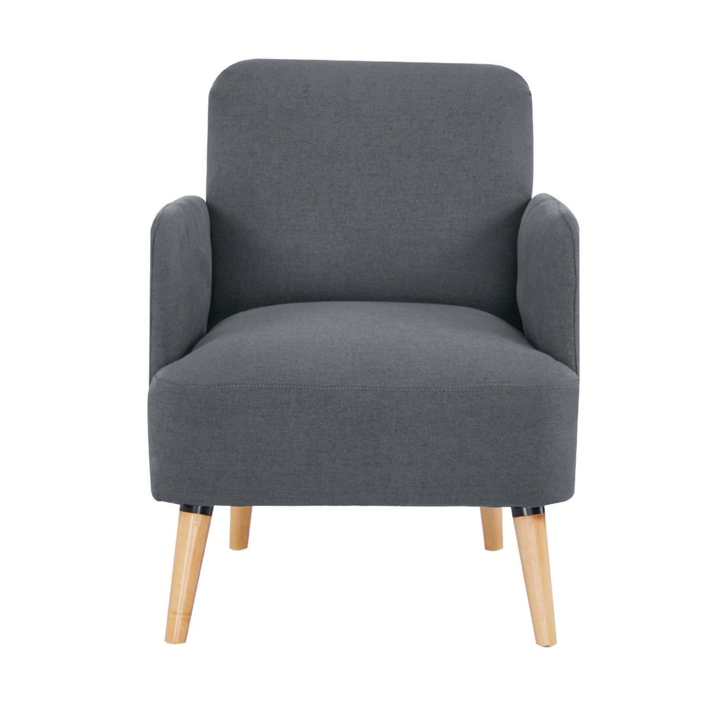 Brianna Set of 2 Sofa Arm Chair Fabric Uplholstered Lounge Couch - Dark Grey - Cosy Abode