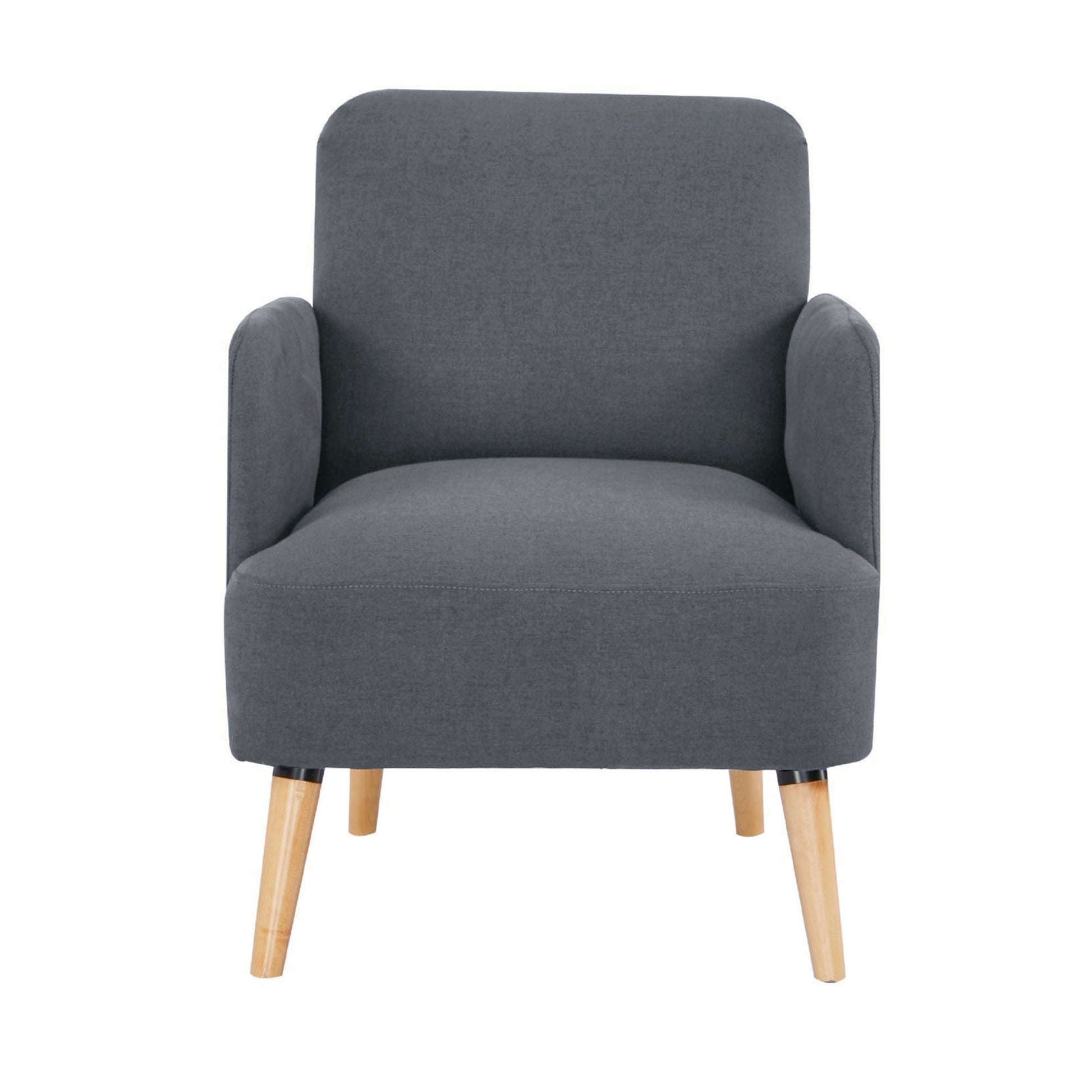 Brianna Set of 2 Sofa Arm Chair Fabric Uplholstered Lounge Couch - Dark Grey - Cosy Abode