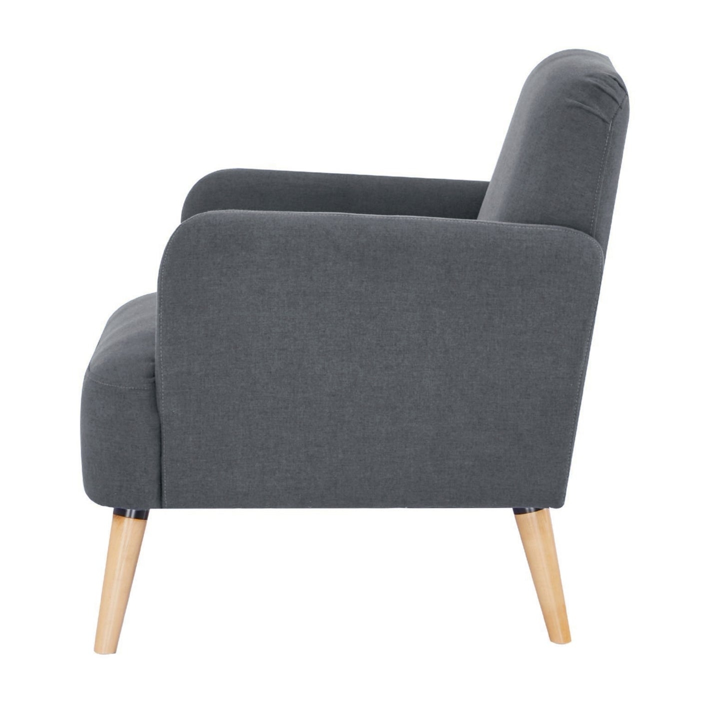Brianna Set of 2 Sofa Arm Chair Fabric Uplholstered Lounge Couch - Dark Grey - Cosy Abode