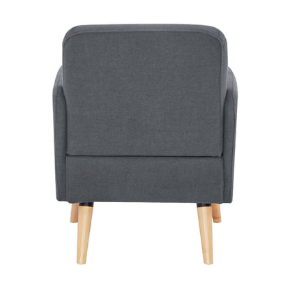 Brianna Set of 2 Sofa Arm Chair Fabric Uplholstered Lounge Couch - Dark Grey - Cosy Abode